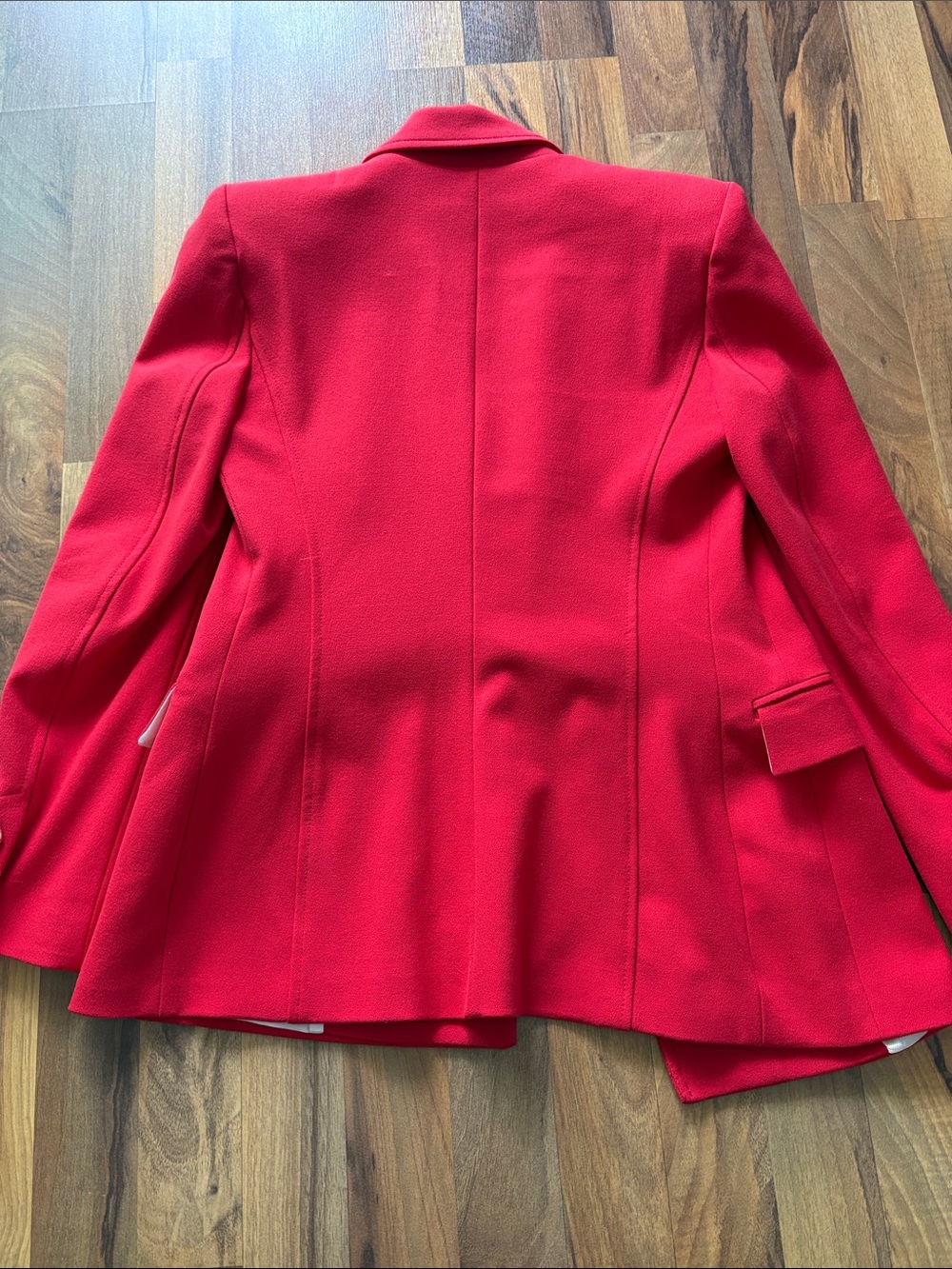 Zara Red Double-Breasted Blazer with Gold Buttons Size S NWT - Picture 6 of 12
